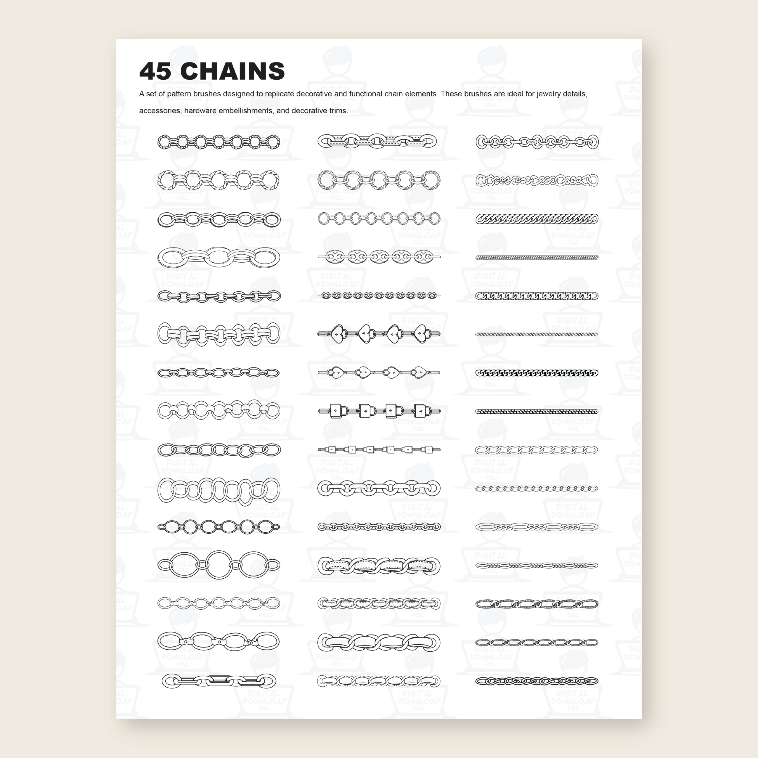 45 Chains Vector Brushes - Image 2