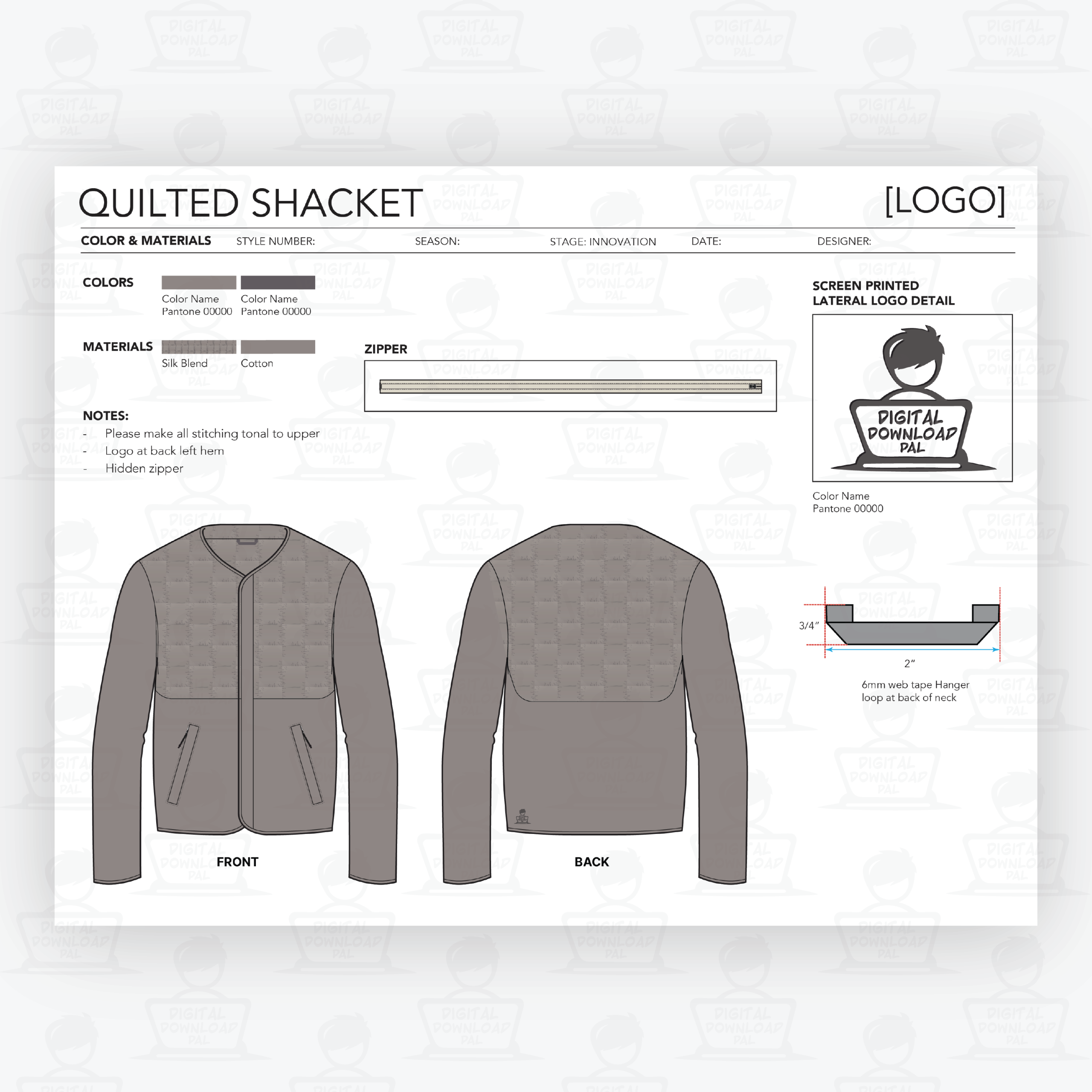 Quilted Shacket Tech Pack - Image 3
