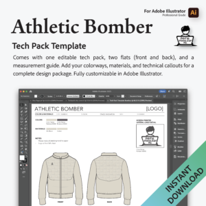 Athletic Bomber Tech Pack Template